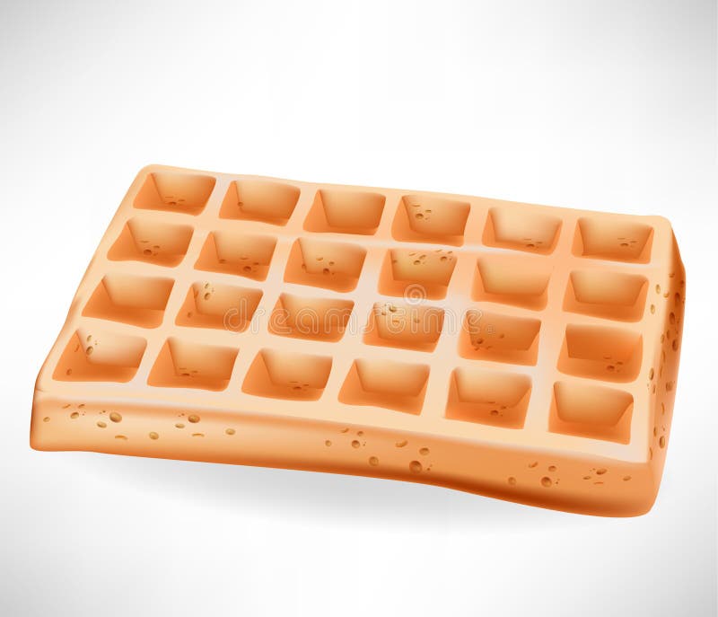 Simple realistic belgian waffle illustration. Simple realistic belgian waffle illustration