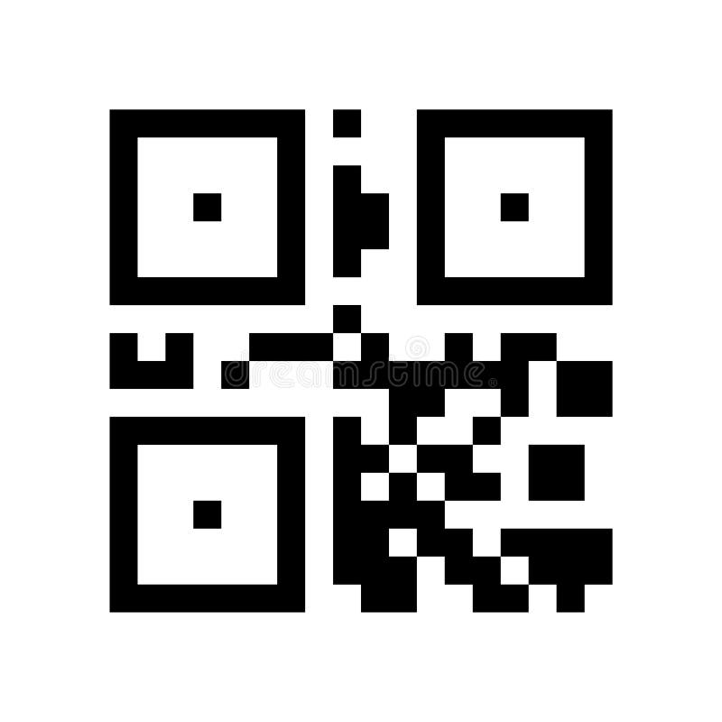 Simple binary qr code. Digital information starage sign. stock illustration