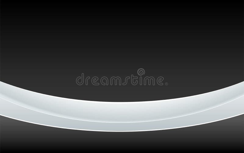 Simple Black Background with Shiny White Ribbon Stock Vector