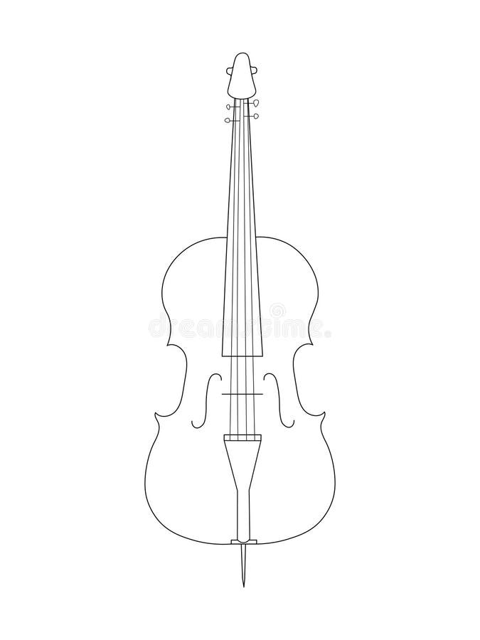 Drawing double bass Royalty Free Vector Image - VectorStock