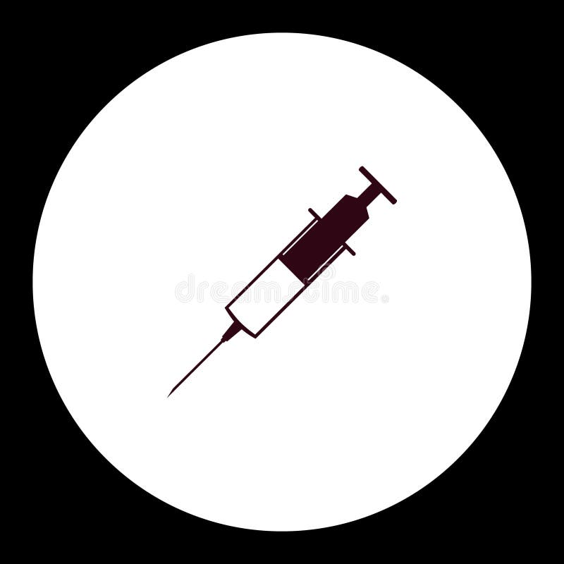 Simple Black Medicare Syringe Tool Icon Eps10 Stock Vector