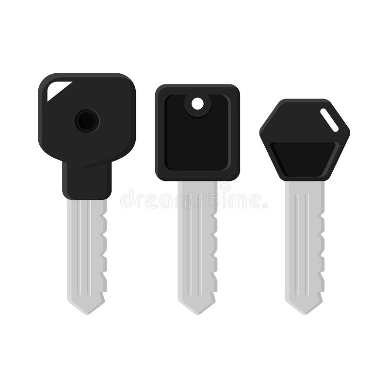Simple Black Motorcycle Key Vector stock illustration