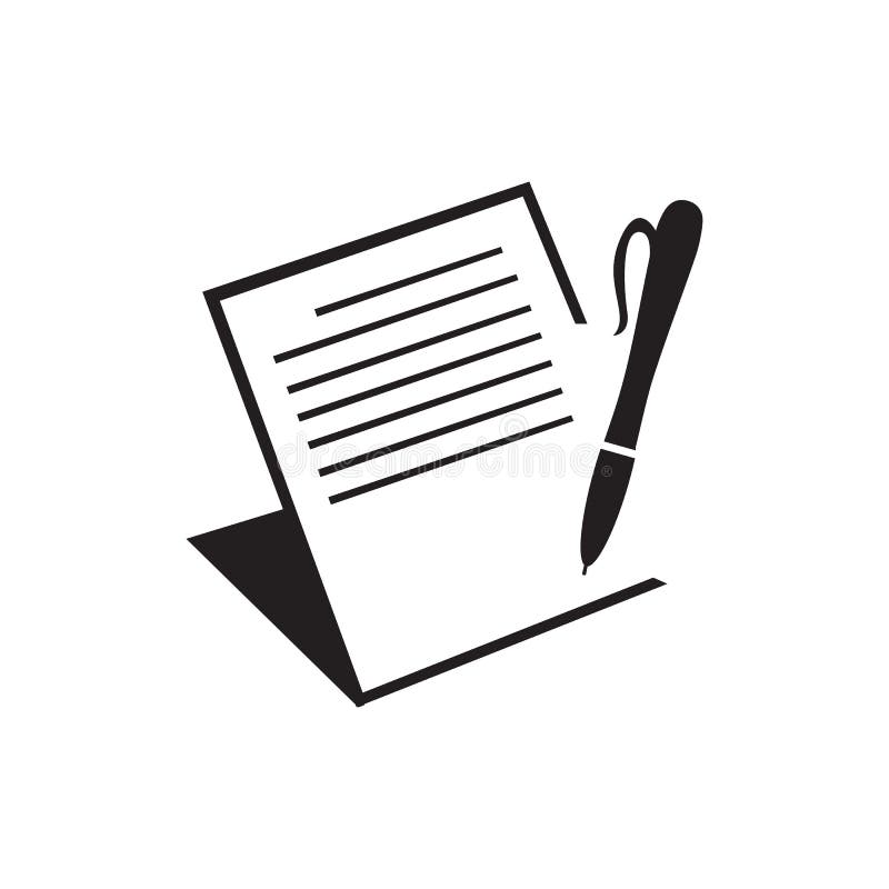 Simple Black Paper And Pen Icon Logo Design Vector Notepad Symbol Illustration Stock Vector Illustration Of List Equipment