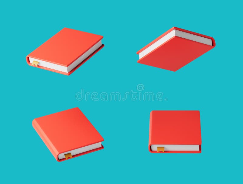 Simple Book from All Angles 3d Render Illustration Stock Illustration
