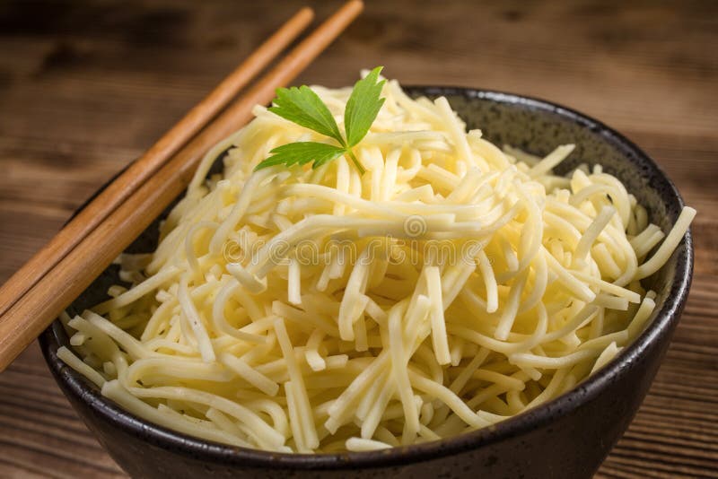 Bowl of cooked noodles stock image. Image of noodles 188285509