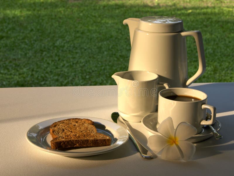 Simple Breakfast of Toast & Coffee