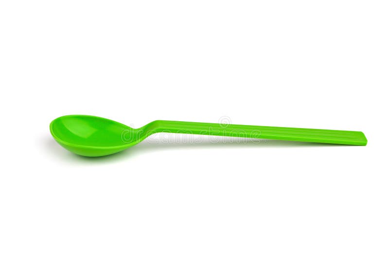 A Simple Bright Green Plastic Spoon Stock Photo Image of disposable