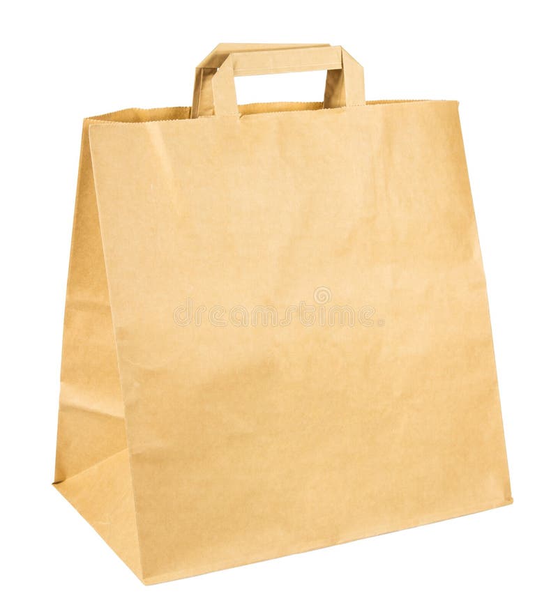 Simple Brown Paper Shopping Bag Isolated Stock Image Image of package