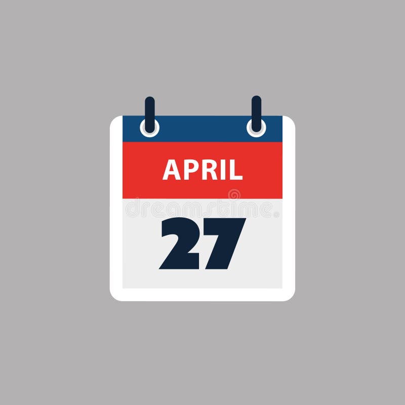 Simple Calendar Page for Day of 27th April Banner, Graphic Design