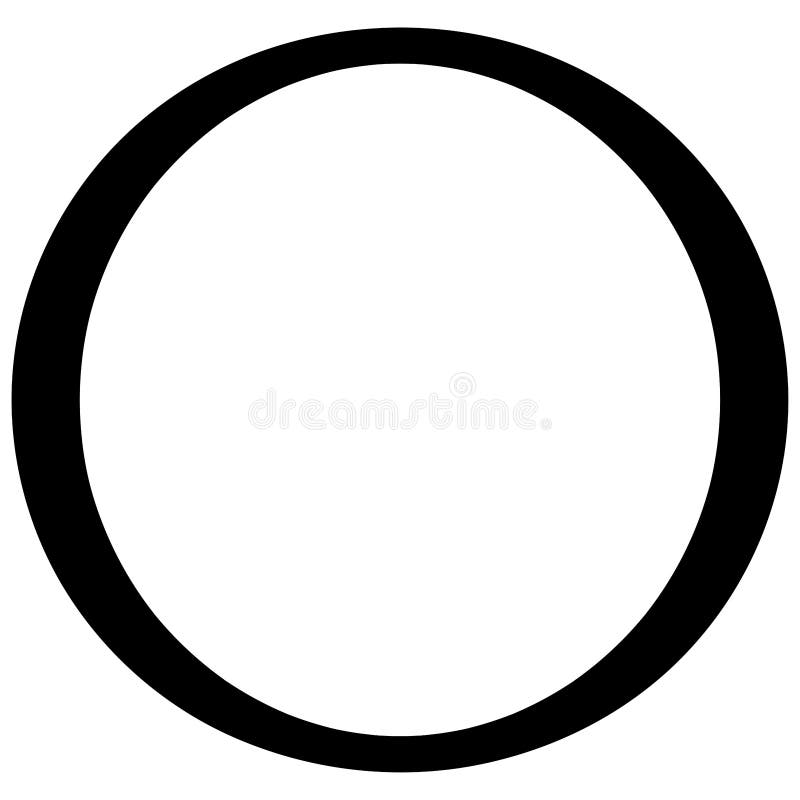 Simple Caligraphic Circle, Oval, Ellipse Elements. Circle Frame, Circle