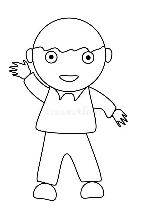 Simple cartoon of a cute boy vector illustration