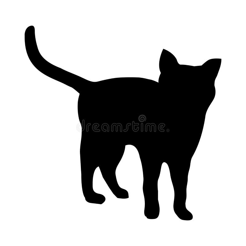 Download Simple Cat Silhouette For Education Stock Vector ...