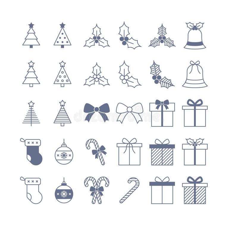 Simple Christmas icon set