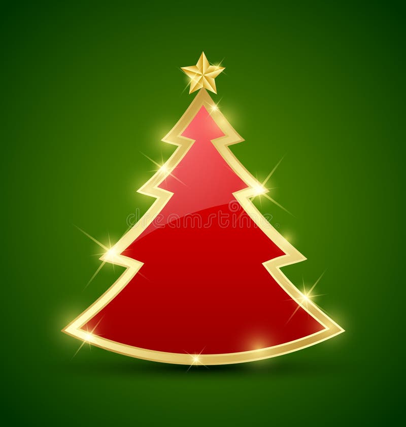 Art deco Christmas Tree stock illustration. Illustration of holly 6893534