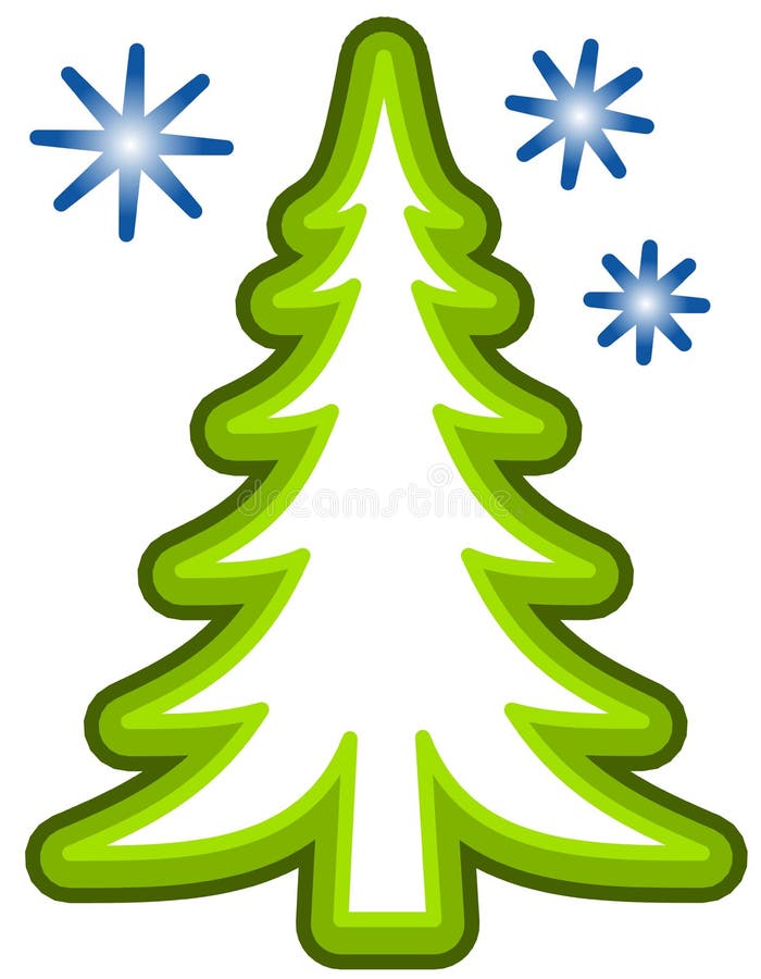 Simple Christmas Tree Clip Art Stock Illustration - Illustration of