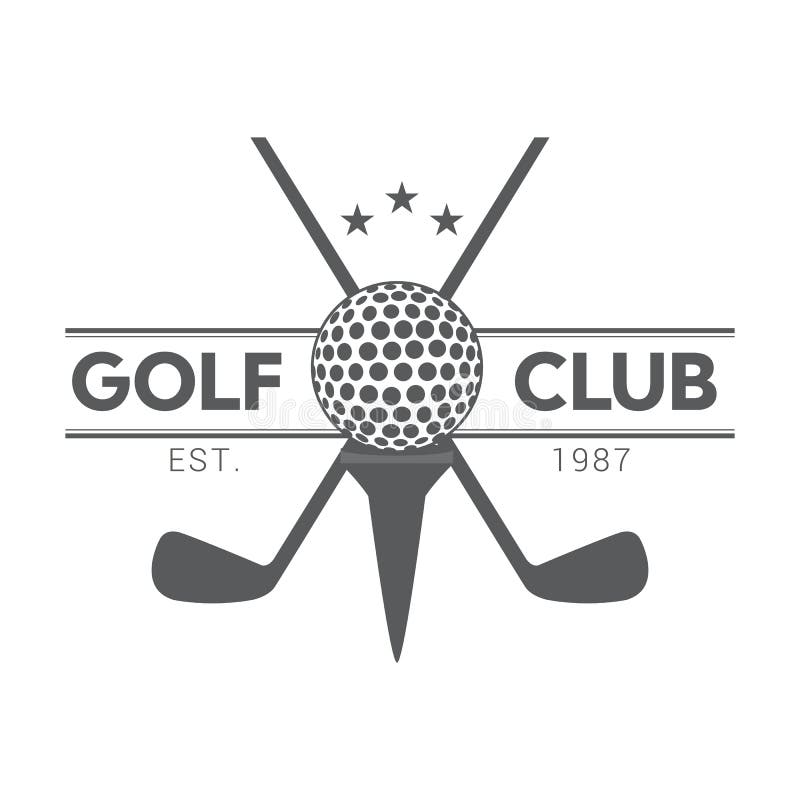 A Simple Classic Golf Club Badge Logo in Brown Color in Flat Style ...