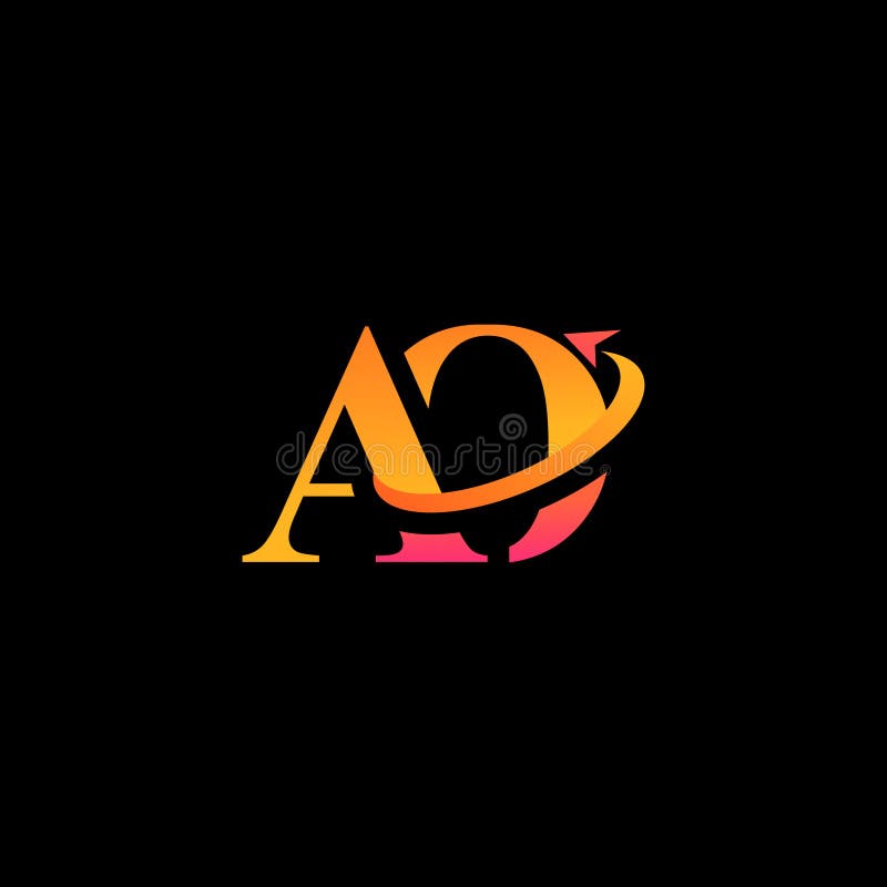 Ao aerospace creative logo design royalty free illustration