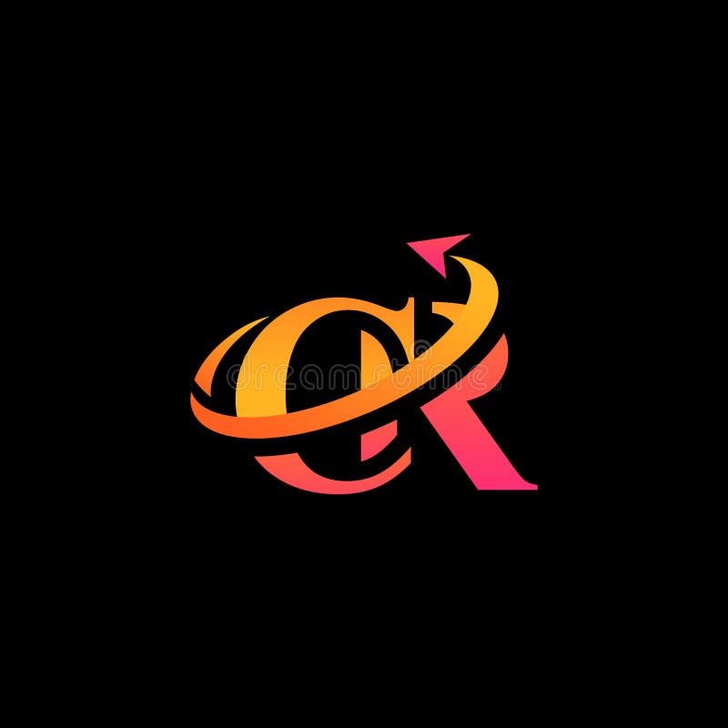 CR aerospace creative logo design stock illustration