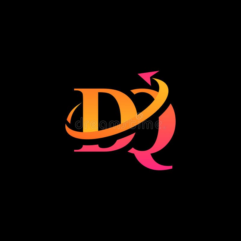 DQ aerospace creative logo design stock illustration