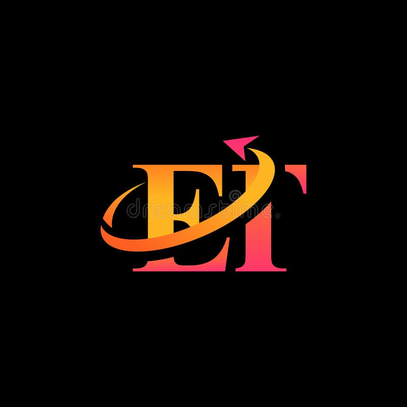 ET aerospace creative logo design royalty free illustration