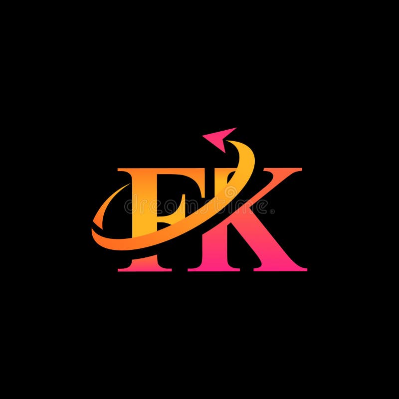 FK aerospace creative logo design vector illustration