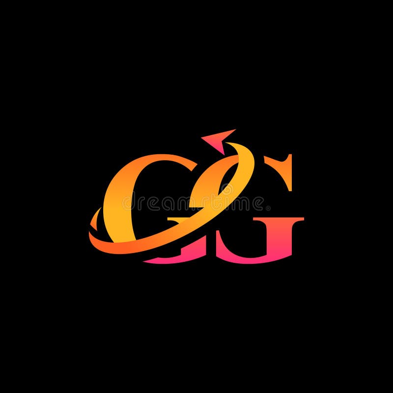 GG aerospace creative logo design stock illustration