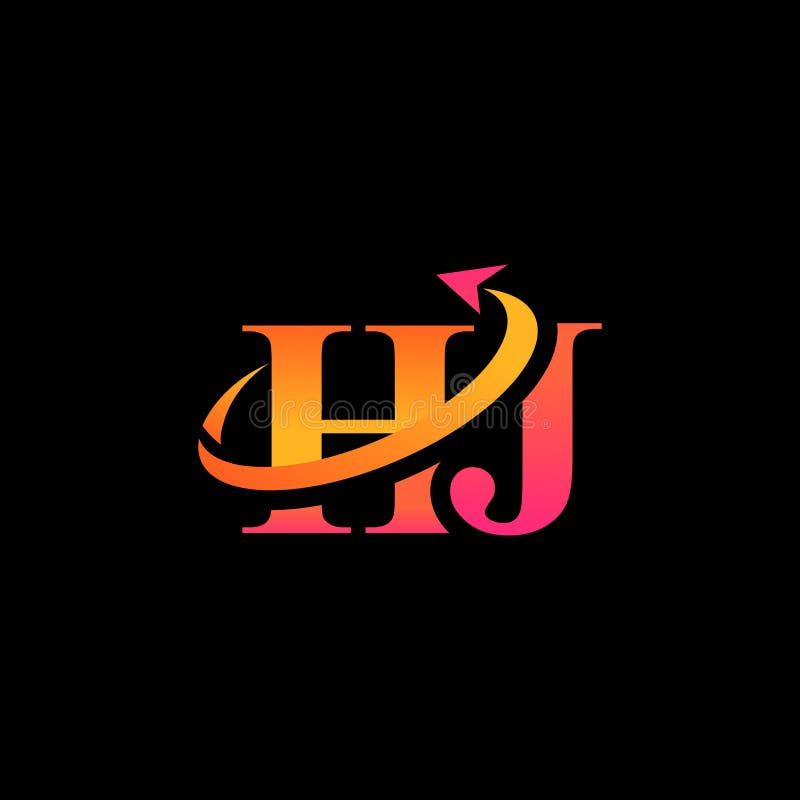 HJ aerospace creative logo design royalty free illustration