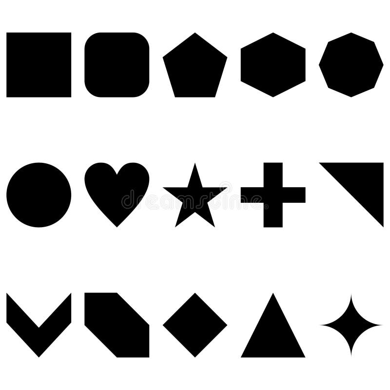 15 simple clean vector illustration of shapes in black vector illustration 15 simple clean vector illustration of shapes in black vector illustration