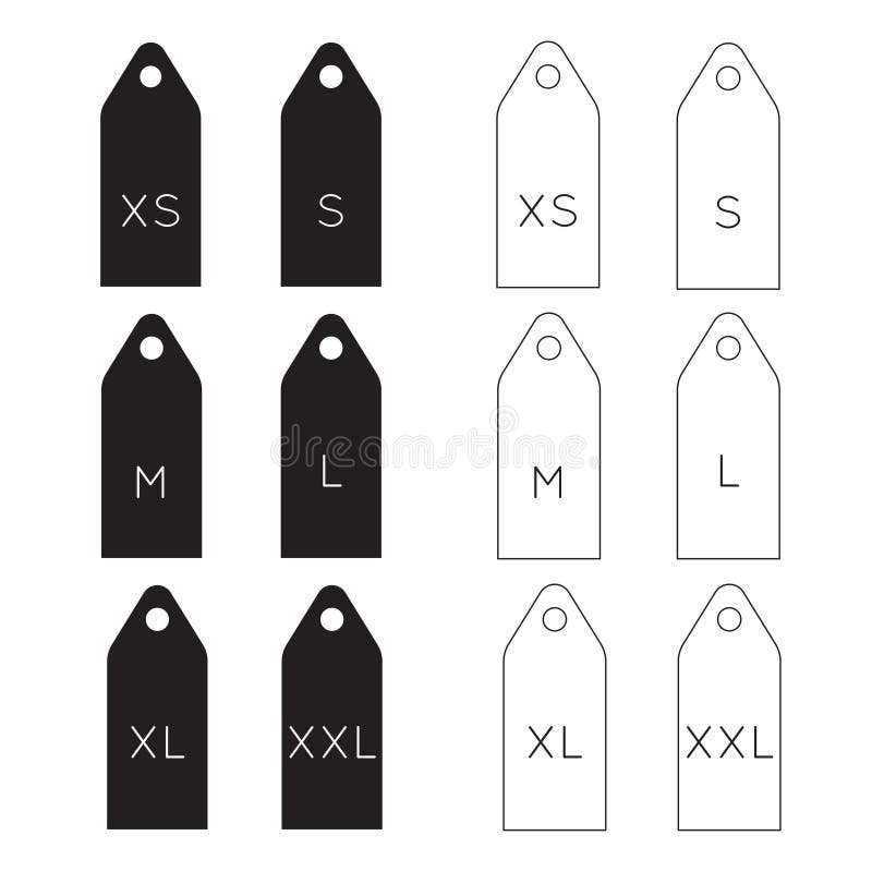 Clothes sizes sign. XS S M L XL XXL icon. Vector on isolated white