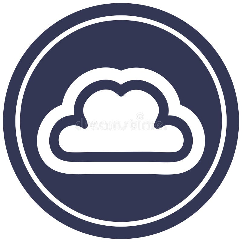 Simple Cloud Circular Icon Symbol Stock Vector Illustration of cloud