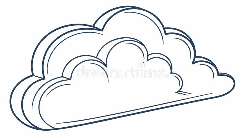 Simple cloud icon, representing weather, cloud computing, and digital storage symbol vector design Generative AI royalty free illustration