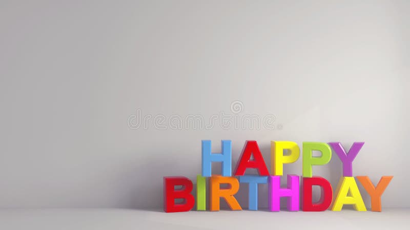 Simple Colorful Happy Birthday Text Near a Grey Wallpaper Stock  Illustration - Illustration of vintage, home: 193773239