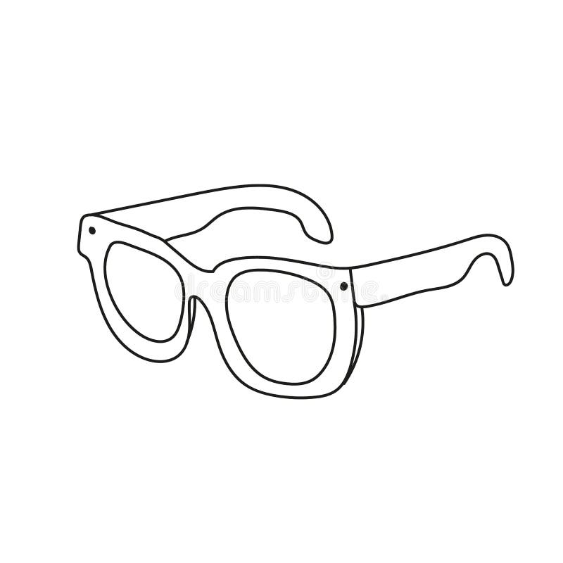 Simple Coloring Page. Coloring Book for Children, Sunglasses Stock ...