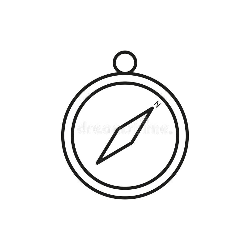 Simple Compass Adventure Thin Line Icon Design vector illustration