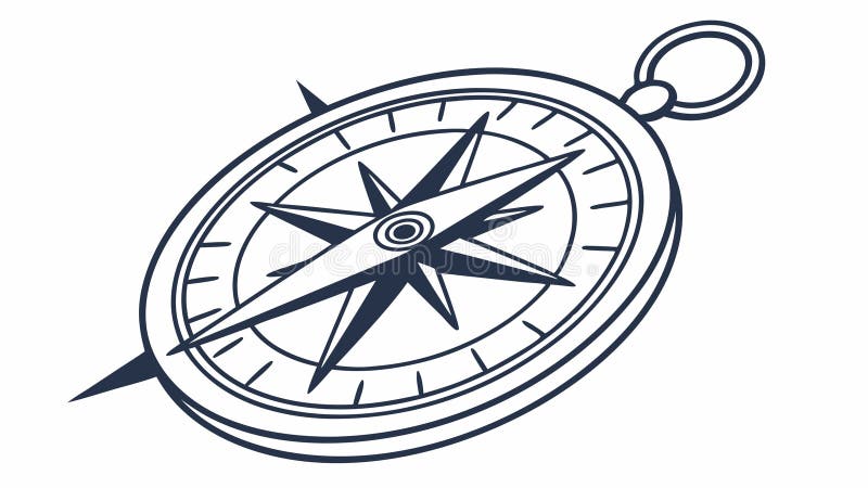 Simple Compass Icon, Direction and Exploration Symbol, vector design Generative AI royalty free illustration