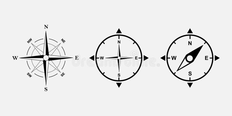 Simple compass illustration with clear lines royalty free illustration