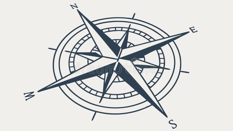 Simple Compass Rose, Navigation and Direction Icon, vector design Generative AI vector illustration