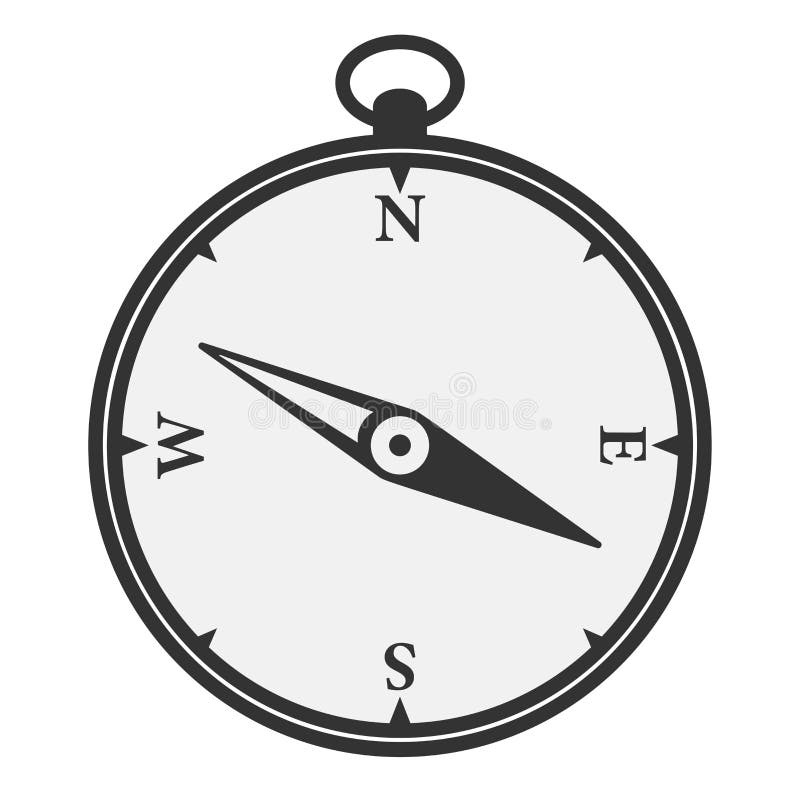 Simple compass symbol isolated on white royalty free illustration