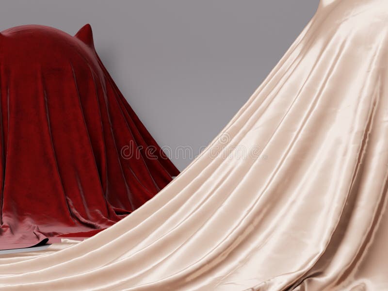 Simple composition of different objects, 3D rendering royalty free illustration