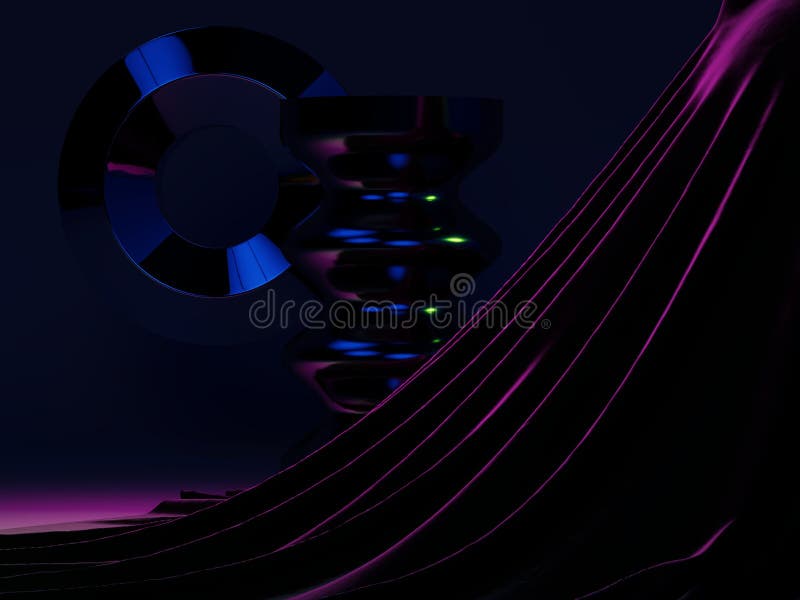 Simple composition of different objects, 3D rendering vector illustration