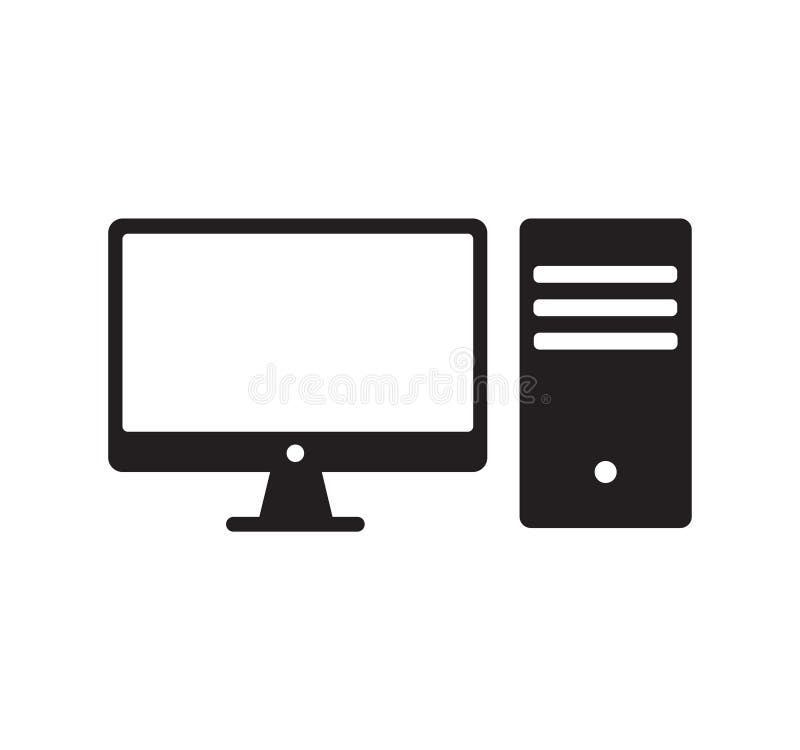Simple computer, laptop icon. vector illustration stock illustration