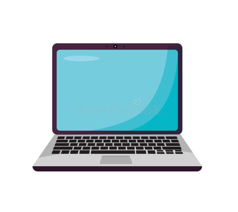 Simple computer laptop isolated vector illustration vector illustration