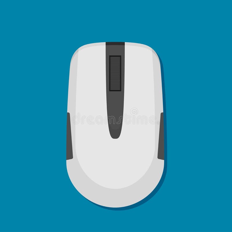 Simple computer or laptop mouse. Vector illustration in flat style stock illustration