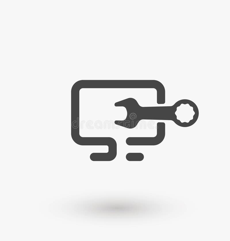 Simple computer service icon on white background. Simple computer service vector. EPS8. stock illustration