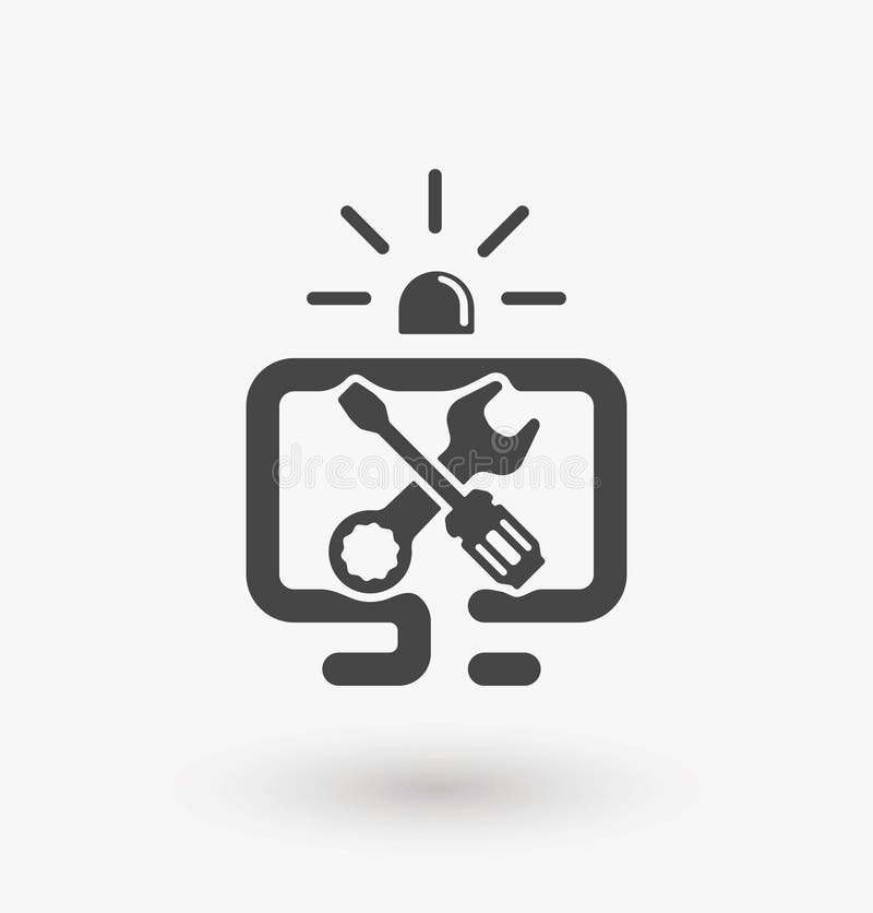 Simple computer service icon on white background. Simple computer service vector. EPS8. vector illustration