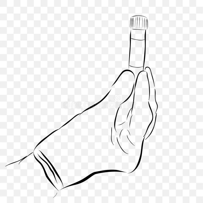 Simple Conceptual Hand Draw Sketch Vector, doctor hand holding plastic testing tube, at Transparent Effect Backgound vector illustration