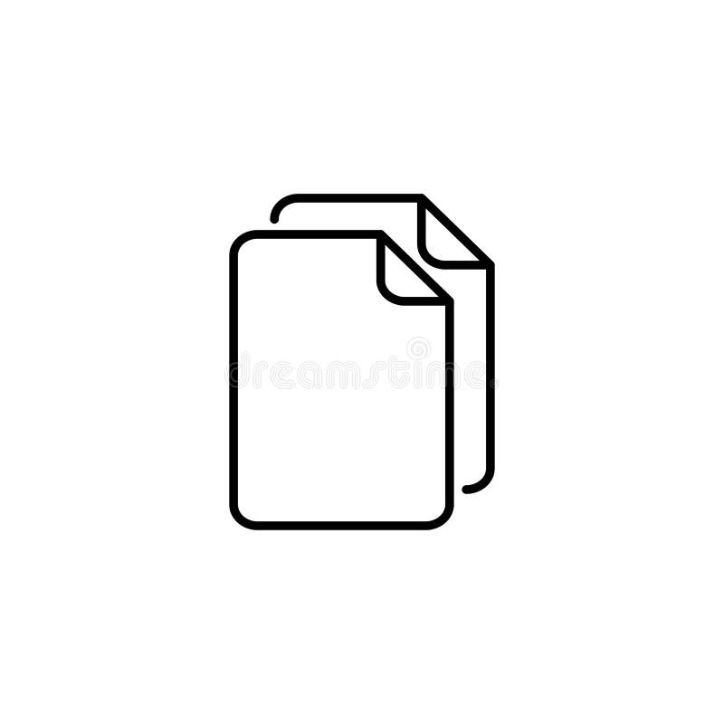 Simple Copy icon. Replication file outline symbol. Duplicate app sign. Simple User interface element. Creative UI item royalty free illustration