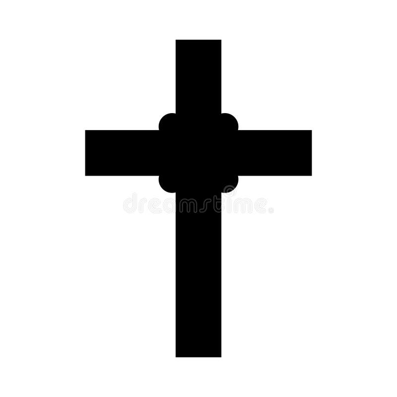Simple Cross Icon, Christian Cross Symbol Stock Illustration