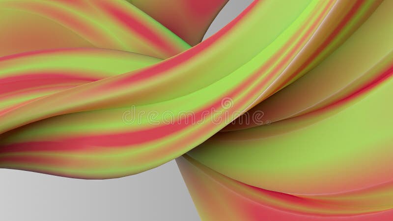 Simple curved twisted luxury contemporary bezier curve green and red Elegant Modern 3D Rendering abstract background royalty free illustration