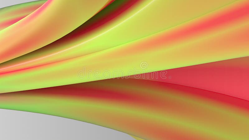 Simple curved twisted luxury delicate Bezier green and red Elegant Modern 3D Rendering abstract background royalty free illustration